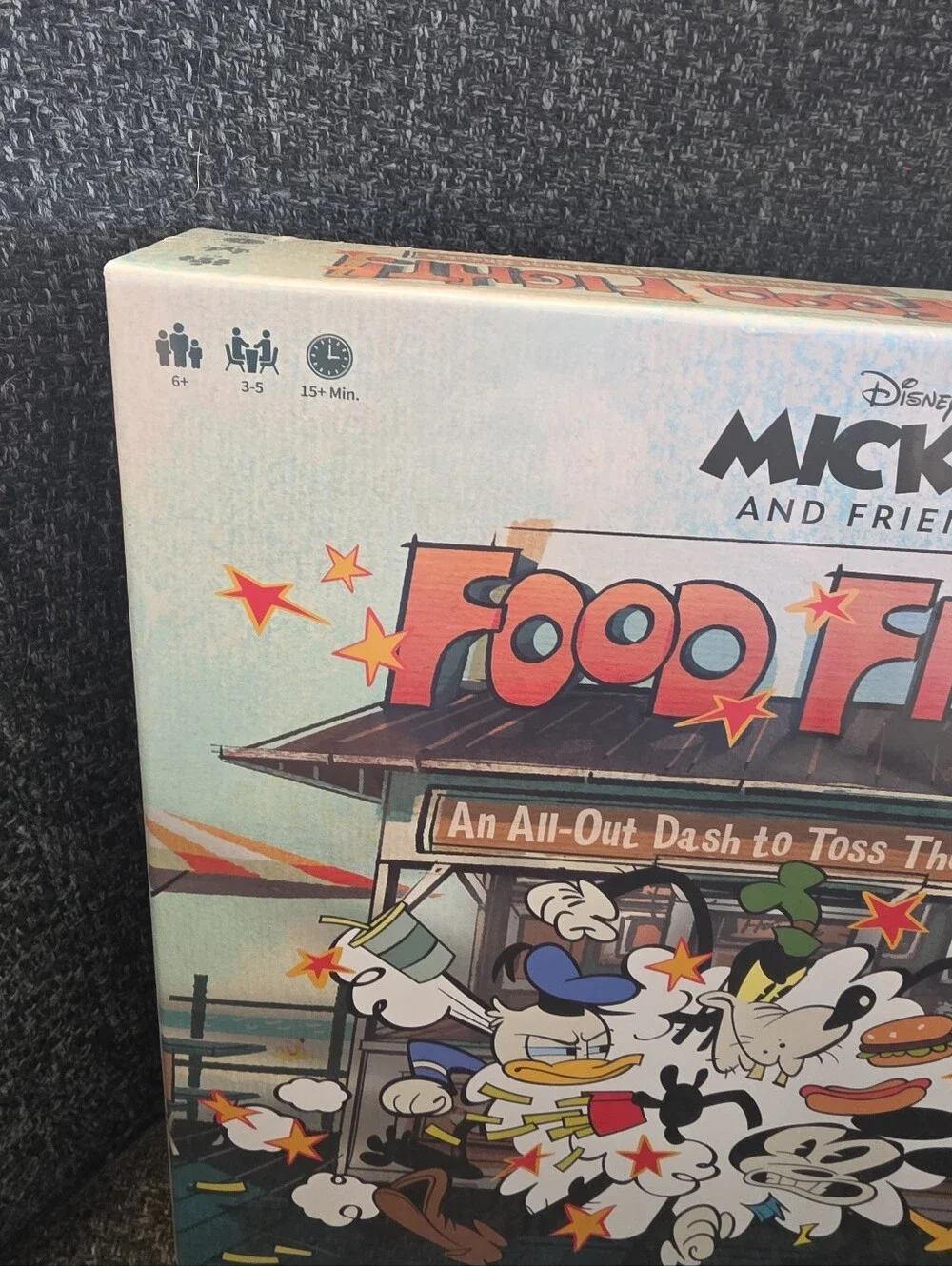 NIB Sealed Disney Mickey And Friends Food Fight! Board Game Fast-paced Dice Game